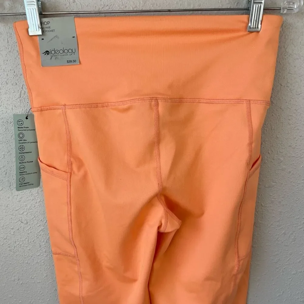 NWT Ideology Melon Ice Orange Cropped Leggings Size S
